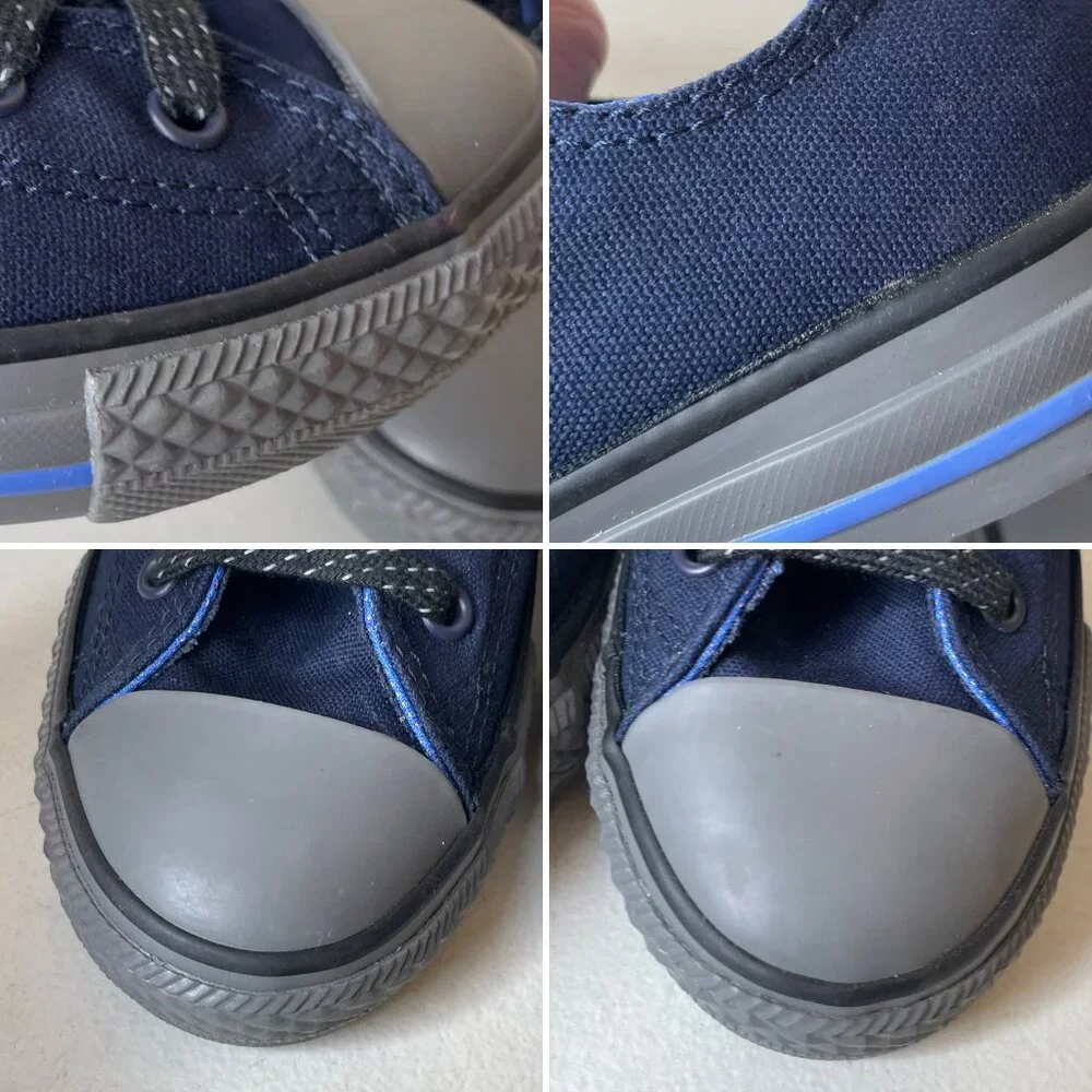 Converse Blue & Gray Kids Low Top Sneakers Size 3